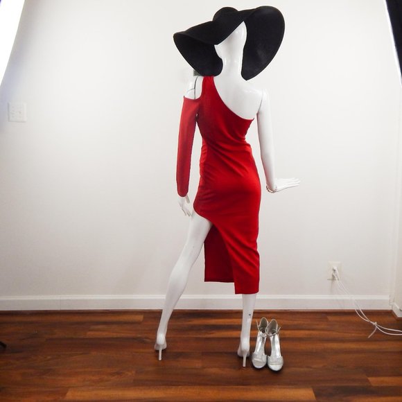 One sleeve Mesh Paneled Scarlet Red New - Picture 9 of 14